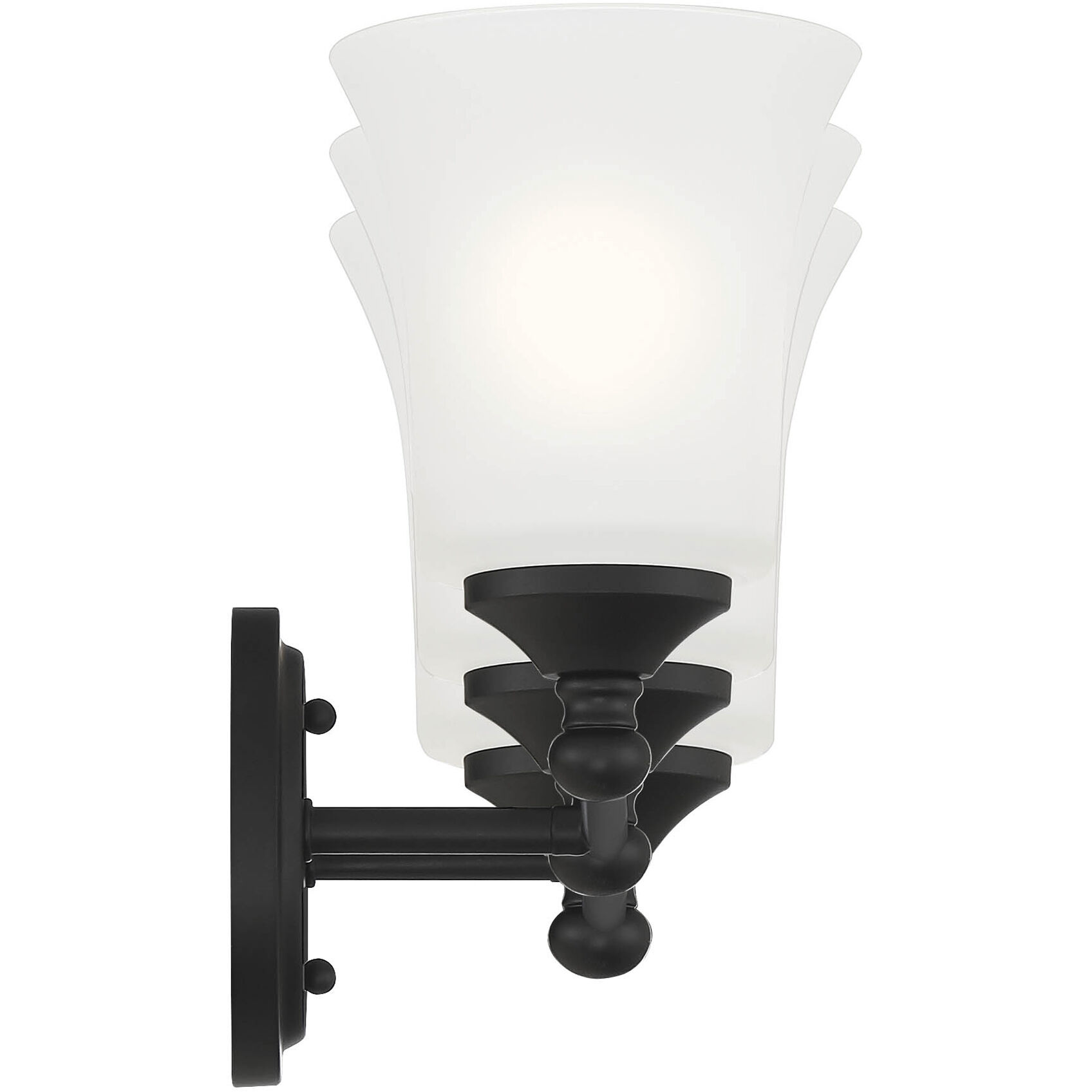 Bronson 3 Light 23 inch Matte Black Vanity Light Wall Light